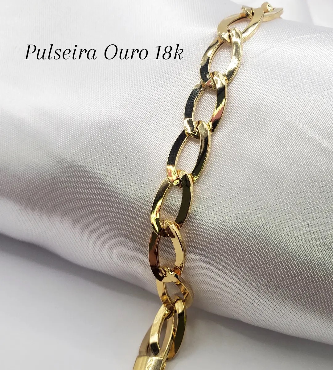 Pulseira de elos em ouro 18k